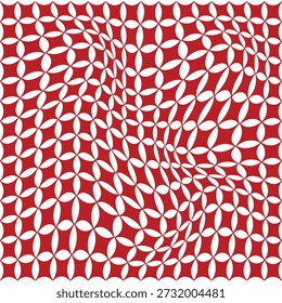  El patrón de distorsión de onda hermoso del cuadrado de la geometría del color rojo abstracto se puede utilizar como fondo, tela etc
