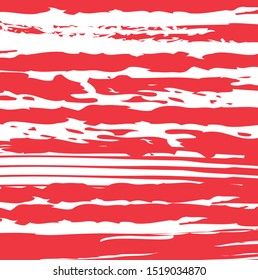 Abstract red colour paint brush and strokes, stripes with horizontal lines pattern background