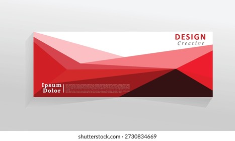 Modelo de banner vetorial de cor vermelha abstrata para mídia social e web, banner horizontal para capa, modelo de banner de promoção para produto digital, banner web de cor vermelha abstrata.