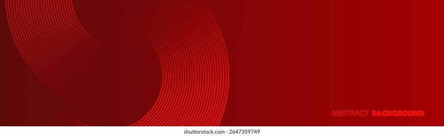 Abstrakter, roter, konzentrischer Bogenhintergrund. Modernes Trenddesign in Vektorgrafik