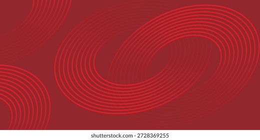 Líneas espirales concéntricas rojas Abstractas sobre fondo marrón oscuro