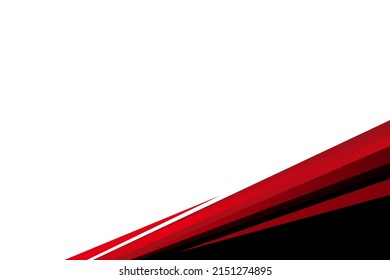 abstract red corner element design vector, red black corner background with copy space for text 