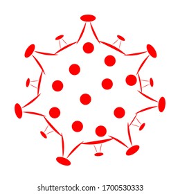 Abstract red Coronavirus (COVID-19) strain icon. Simplistic vector illustration virus model