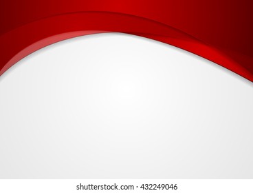 Abstract red corporate wavy background. Vector illustration