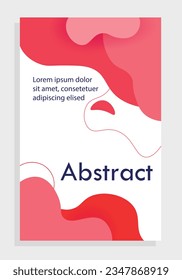 Abstract red cover concept. Poster or banner, booklet. Flyer and leaflet. Curved lines and shapes. Graphic element for website. Cartoon flat vector illustration isolated on grey background