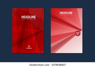 Abstract red cover and flyer design A4 template. Vector illustration.