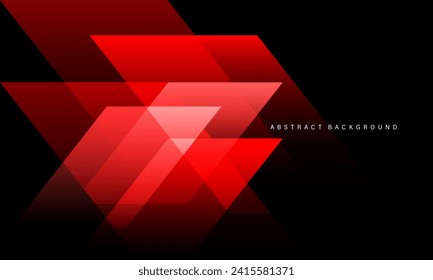 Abstract red creative luxury geometric overlap on black design modern futuristic background vector illustration.