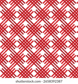 Abstract Red Cross Line Seamless Pattern Vector.