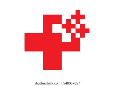 Abstract red cross logo