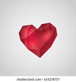 abstract red crystal heart