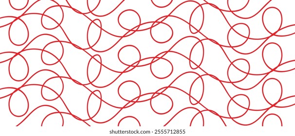abstract red curly line pattern can be used background.