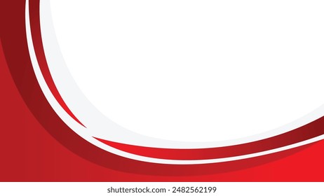 Abstract red curve background vector illustration with geometric shape and copy space for design