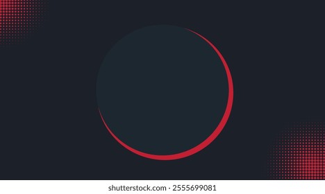 Abstract red curve light on black circle mesh with blank space design modern futuristic technology background vector illustration