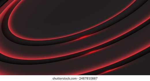 Abstract red curve on black design modern futuristic technology background vector illustration.