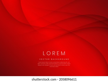 Abstract red curve template background with space for text. You can use for ad, poster, template, business presentation. Vector illustration