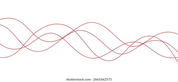 Diseño de línea curva roja abstracta adecuado para el fondo.