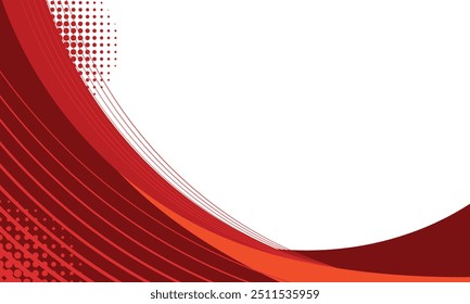 Abstractas líneas curvas rojas de fondo moderno. Ilustración vectorial
