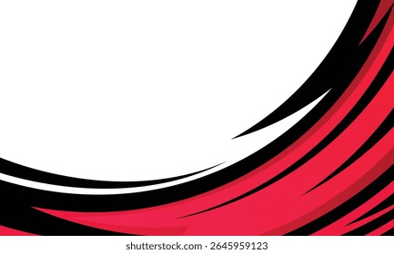 Abstract red curved lines modern background for car wrap sticker