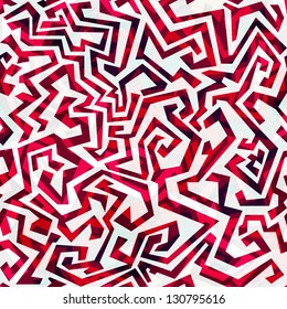 abstract red curves seamless pattern