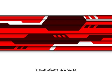 Abstract red cyber geomstric shape dynamic with white blank space design modern futuristic technology background vector illustration.