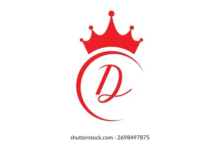 
abstract red D letter crown logo.