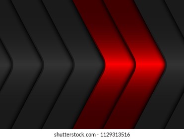 Abstract red dark grey arrow metallic design modern futuristic background vector illustration. 