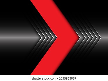Abstract red dark metal arrow design modern futuristic background texture vector illustration.