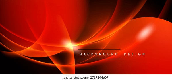 El diseño rojo Abstractas presenta curvas fluidas, reflejos brillantes. La composición dinámica crea un impacto visual moderno. Los Elementos de fondo sugieren energía, movimiento.