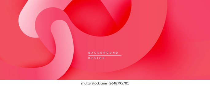 Abstract red design. Smooth curves overlap, creating layered visual effect. Minimalist style, modern aesthetic.