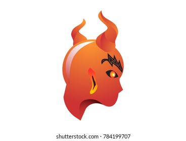 abstract red devil logo