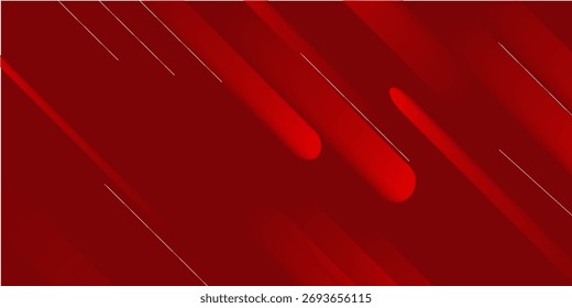 Fundo abstrato da forma geométrica da diagonal vermelha com linhas brilhantes. Elementos de design de linhas arredondadas modernas. Terno para cartaz, banner, brochura, corporativo, apresentação, site, folheto. Ilustração vetorial