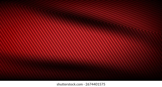 Plano de fundo riscado diagonal vermelho abstrato com gradiente e sombra. conceito de tecnologia futurista