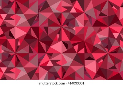 Abstract red diamond vector geometric art background.  Graphic wallpaper for luxury, expensive and passionate theme. Concept of crystal ice, jewel, treasure, diamond.