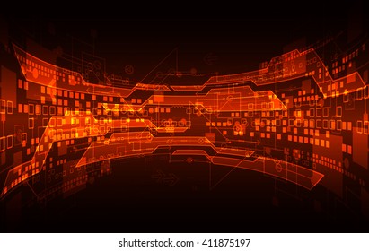 Abstract red digital communication technology background. Vector illustration