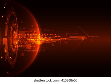 Abstract red digital communication technology background. Vector illustration