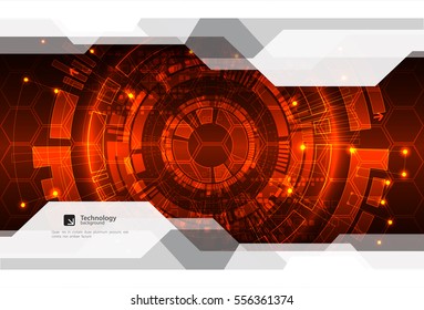 Abstract red digital communication technology background. Vector illustration