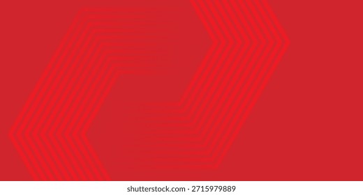 Fundo abstrato do túnel de hexágono digital vermelho, ilustração vetorial.