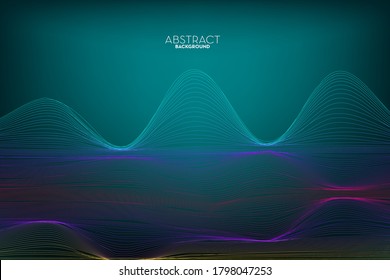 Resumen de tecnología digital roja, onda de partículas lisas, tecnología de datos grandes, fondo de concepto de diseño y papel de pared, eps vectoriales
