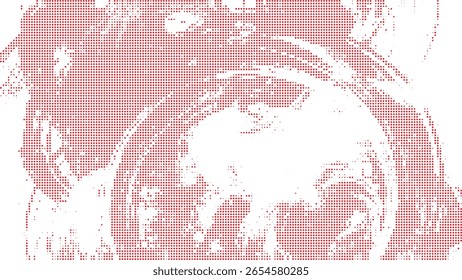 Abstract red dot pattern overlaying a textured white background with subtle gradients