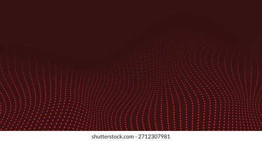 Abstractas puntos rojos de la onda de malla de movimiento de desenfoque de datos de diseño moderno futurista ilustración de fondo de Vector.