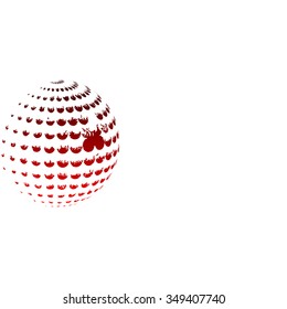 Abstract red dots, white background for your text and logo. Stock vector illustration