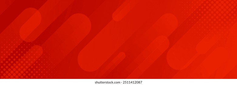 Fundo de bandeira dinâmica vermelho abstrato com meio-tom, papel de parede moderno. Ilustração vetorial. Adequado para modelos, banners de venda, eventos, anúncios, web, páginas e cabeçalhos