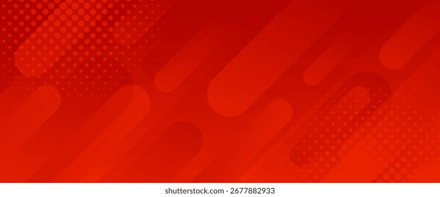 Fundo de bandeira dinâmica vermelho abstrato com meio-tom, papel de parede moderno. Ilustração vetorial. Adequado para modelos, banners de venda, eventos, anúncios, web, páginas e cabeçalhos