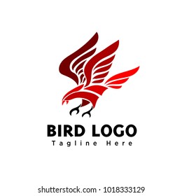 Abstract red eagle catch logo