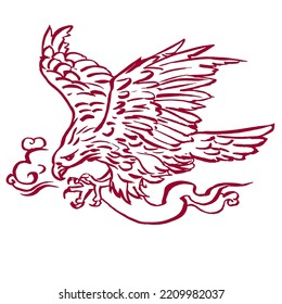 Abstract red eagle vector for card, decoration, illustration