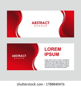 Abstract Red Elegant Wavy Banner Design, Red Professional Banner Template Vector