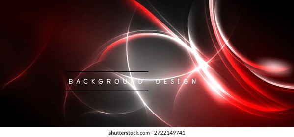 Líneas de energía rojas Abstractas sobre fondo oscuro. Los Elementos de diseño modernos crean un impacto visual dinámico. El texto lee el diseño de fondo.