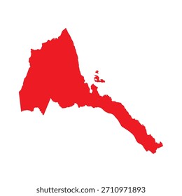 Abstract Red Eritrea Simple Map
