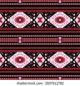 Abstract Red ethnic graphic seamless pattern