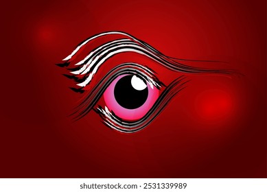 abstract red eye   background with lines